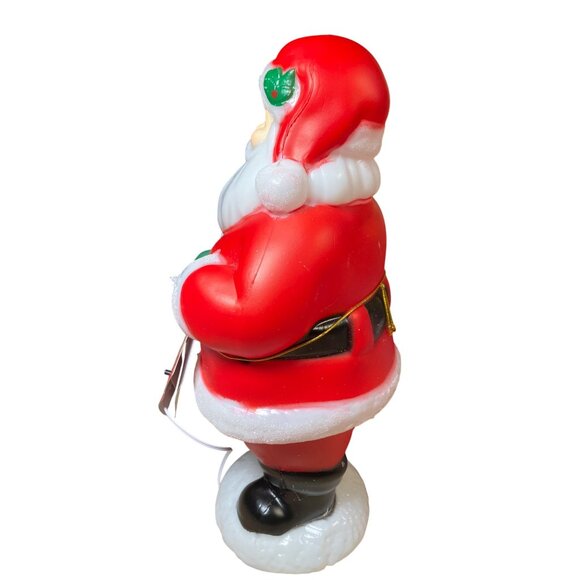 Holiday Time 11 Inch Blow Mold Tabletop Santa With Lantern Lights Up Ages 14+ - Picture 9 of 12